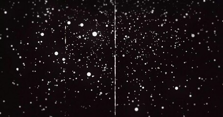 Poster - Animation of white particles scattered on dark background like starry night sky
