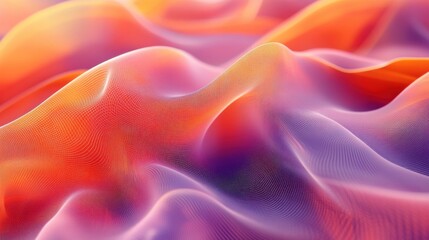 Poster - A vibrant abstract image featuring flowing waves of color in shades of orange, purple, and pink, creating a dynamic and energetic visual experience.