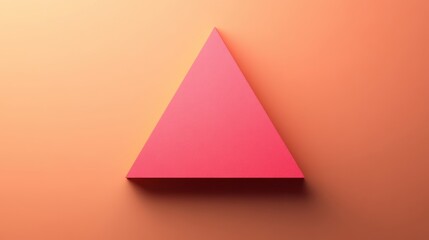 Poster - A vibrant red triangle sits against a warm orange background, highlighting geometric simplicity and bold color contrast in a minimalist design.