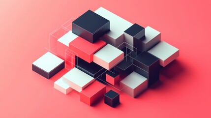 Poster - A vibrant composition of geometric shapes in varying sizes and colors, creating a modern abstract design against a soft gradient background.