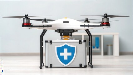 Poster - Drone with Shield Symbol for Medical Applications in Cybersecurity