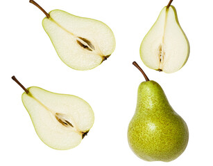 Aufkleber - Fresh green pears displayed in isolated minimalist mockups for clean and modern design