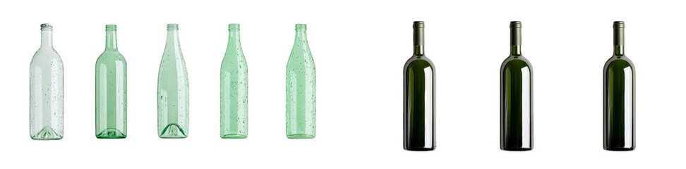 Poster - Minimalist mockups of various glass bottle designs on a clean background for design inspiration and product presentation