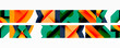 © antishock - Abstract geometric pattern. Repeating shapes create vibrant horizontal band. Orange, green, navy dominate composition. Modern design element.