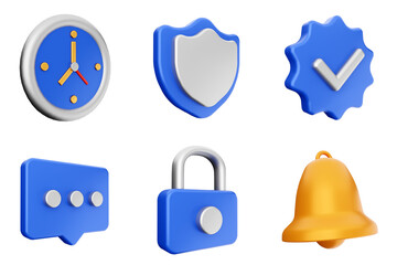 Fototapete - 3d user interface icon set bundle