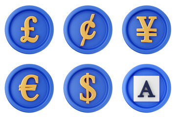 Fototapete - 3d user interface icon set bundle