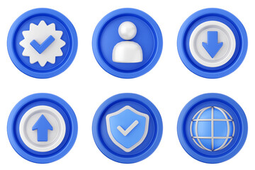 Fototapete - 3d user interface icon set bundle