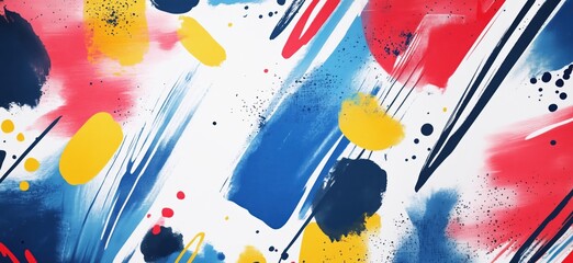 Poster - Abstract colorful background with bold brush strokes and vibrant splashes