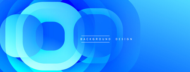 Aufkleber - Abstract blue layers create dynamic circular composition. Gradient shades offer depth, modern aesthetic. Minimalist design suitable for backgrounds, presentations.