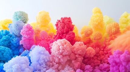 Poster - Colorful 3D rendering of a coral reef. The colors are vibrant and saturated, and the image has a dreamlike quality.