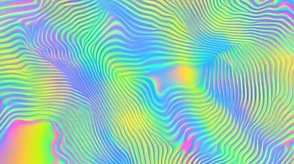 Poster - Abstract pixel sorting background with diagonal holographic lines, colorful iridescent distortion, dynamic glitch texture, and modern vector design in futuristic geometric style