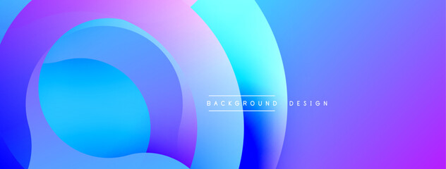 Leinwandbilder - Abstract fluid shapes blend vibrant blues, purples. Overlapping layers create depth, modern aesthetic. Gradient colors offer smooth transition, dynamic visual experience.