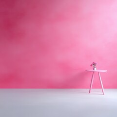 Wall Mural - Pink table with flowers