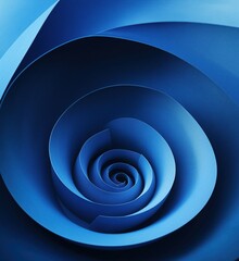 Poster - blue spiral rose design showcasing elegant curves and smooth textures