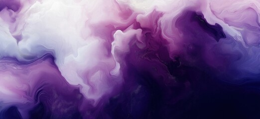 Poster - abstract purple and white fluid art background with swirling patterns and textures
