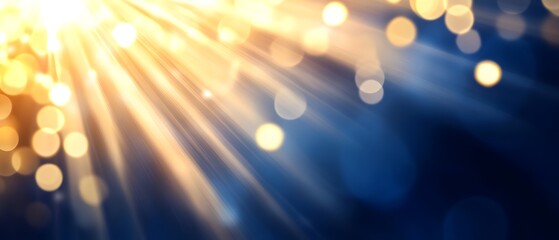 Poster - Radiant Light Beams with Bokeh Effect