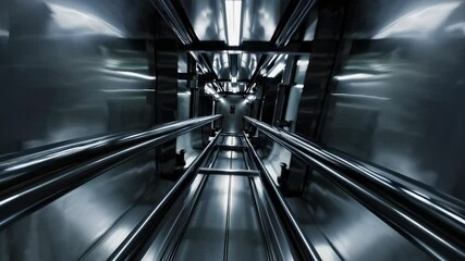 Poster - Exploring the sleek and modern design of an underground transit tunnel at night