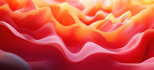 Poster - abstract wavy patterns in vibrant red and orange hues creating a dynamic visual experience