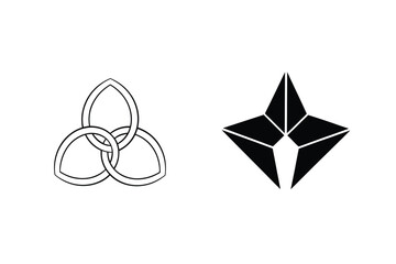 Poster - Minimalist Design With Interlocking Shapes And Abstract Geometric Star