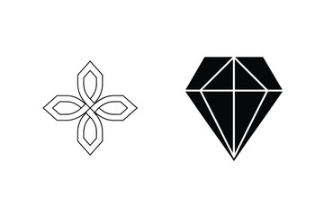 Poster - Modern Geometric Diamond And Celtic Knot Design Elements Isolated On White