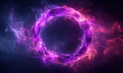 Poster - vibrant purple and pink energy circle with swirling smoke effects
