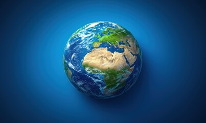 Poster - Earth globe illustration with vibrant colors showcasing continents and oceans