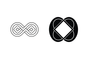 Poster - Geometric Interlocking Symbols Featuring Infinity Shape And Diamond Motif