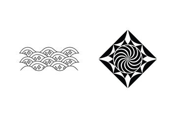 Poster - Geometric Patterns In Black And White Design Elements Vector Illustration