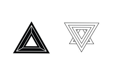 Poster - Geometric Triangle Shapes Modern Minimalist Black And White Vector Illustration