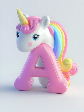 Holographic Alphabet glass  Letter A Design