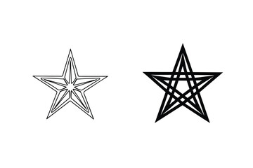 Poster - Geometric Black And White Star Shapes On White Background Illustration