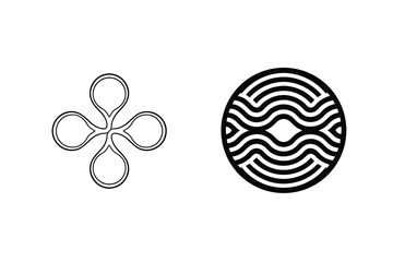 Poster - Abstract Geometric Logos In Black And White Minimalist Corporate Designs