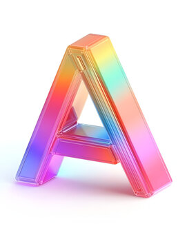 Holographic Alphabet glass  Letter A Design