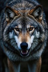  there is a wolf that is looking at the camera