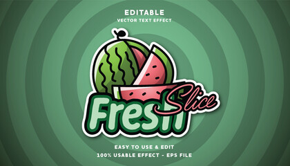 Poster - fresh slice vector text effect with modern style design usable for logo or company campaign