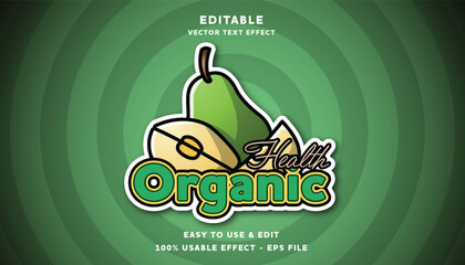 Poster - health organic vector text effect with modern style design usable for logo or company campaign