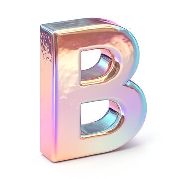 Holographic Alphabet glass  Letter B Design