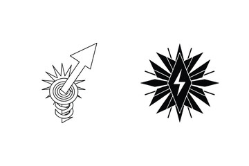 Poster - Conceptual Arrow Spiral And Energy Bolt Graphic Design Elements