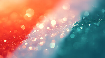 Poster - Abstract bokeh background with orange and teal colors for graphic design and web design projects