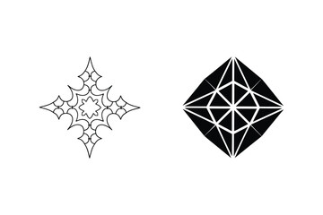 Poster - Two Abstract Black And White Shapes Geometric Design Elements Vector Illustration