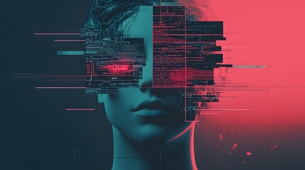 Poster - AI Brain Interface, Digital Mind Concept