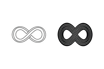 Poster - Infinity Symbol Variations Depicting Endless Possibilities On A White Background