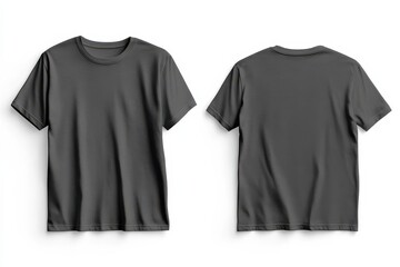 Poster - Gray t-shirt displayed from front and back, showcasing its simple and versatile design for casual wear