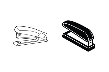Poster - Two Staplers In Different Styles Black And White Office Supply Stationery