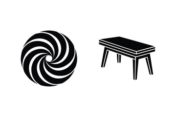 Poster - Geometric Shapes With Circular Swirl Design And Table Graphic Element