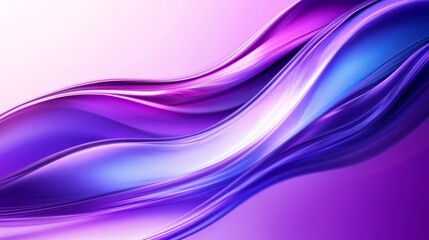 Poster - Abstract Purple and Blue Waves - Fluid, dynamic purple and blue waves create a vibrant abstract background. Perfect for modern designs