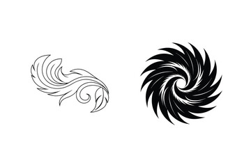 Poster - Elegant Floral Ornament And Abstract Spirals Black And White Vector Designs