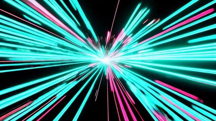 Wall Mural - bright streaks of pink and blue burst forth from the center, creating a sense of speed and energy. t