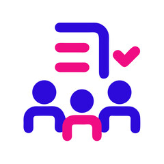 Poster - Group assignment icon for teamwork and collaboration  