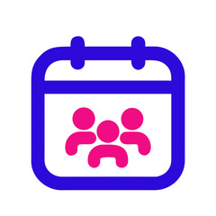 Poster - Calendar icon with people representing group scheduling  